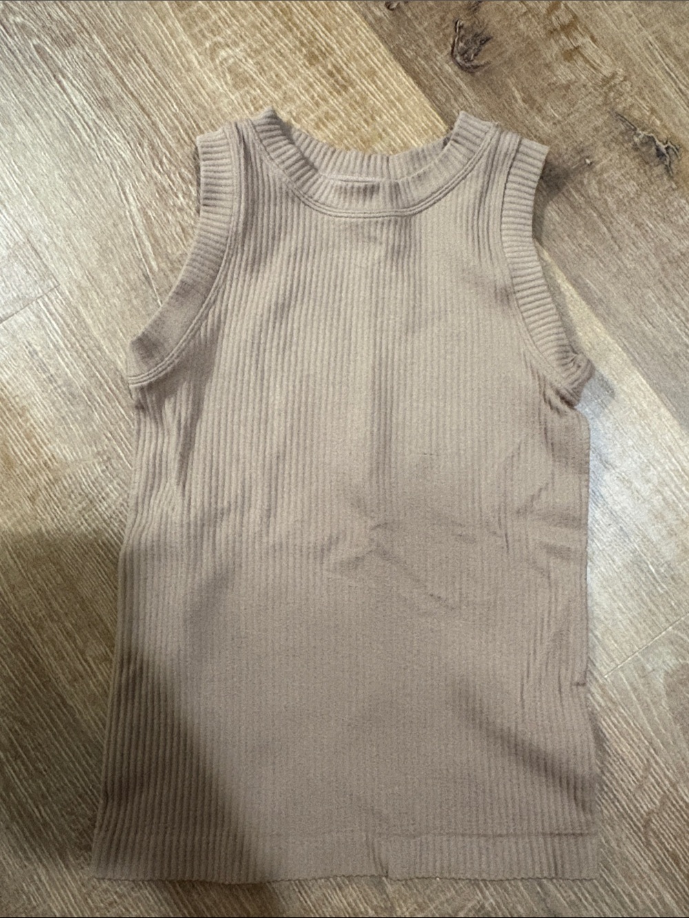 Aura Ribbed Tank Top - Taupe Beige